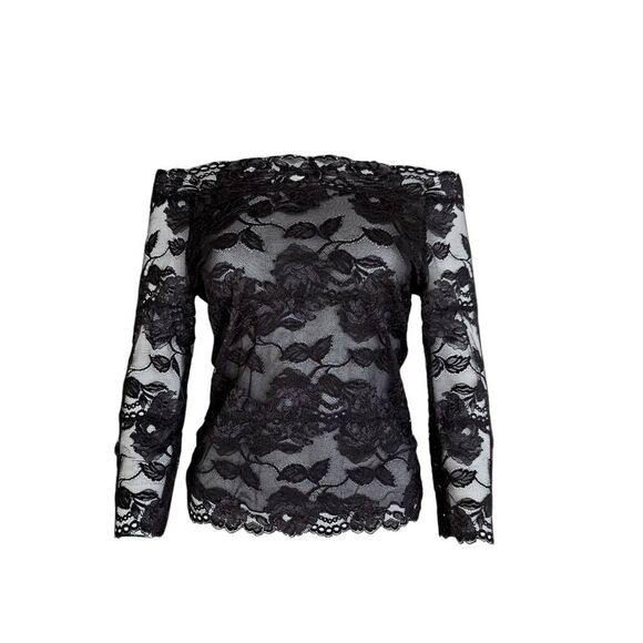 goth lace off-the-shoulder blouse - Picture 1 of 5